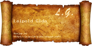 Leipold Gida névjegykártya